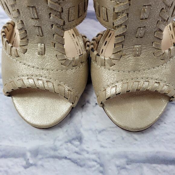 Coach 1941 Kareena Light Gold Leather T-strap Pumps size 6B - Picture 5 of 16